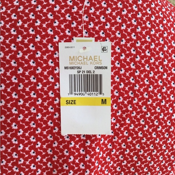 Michael Kors Crimson Printed Ruffled Dress - Picture 10 of 11